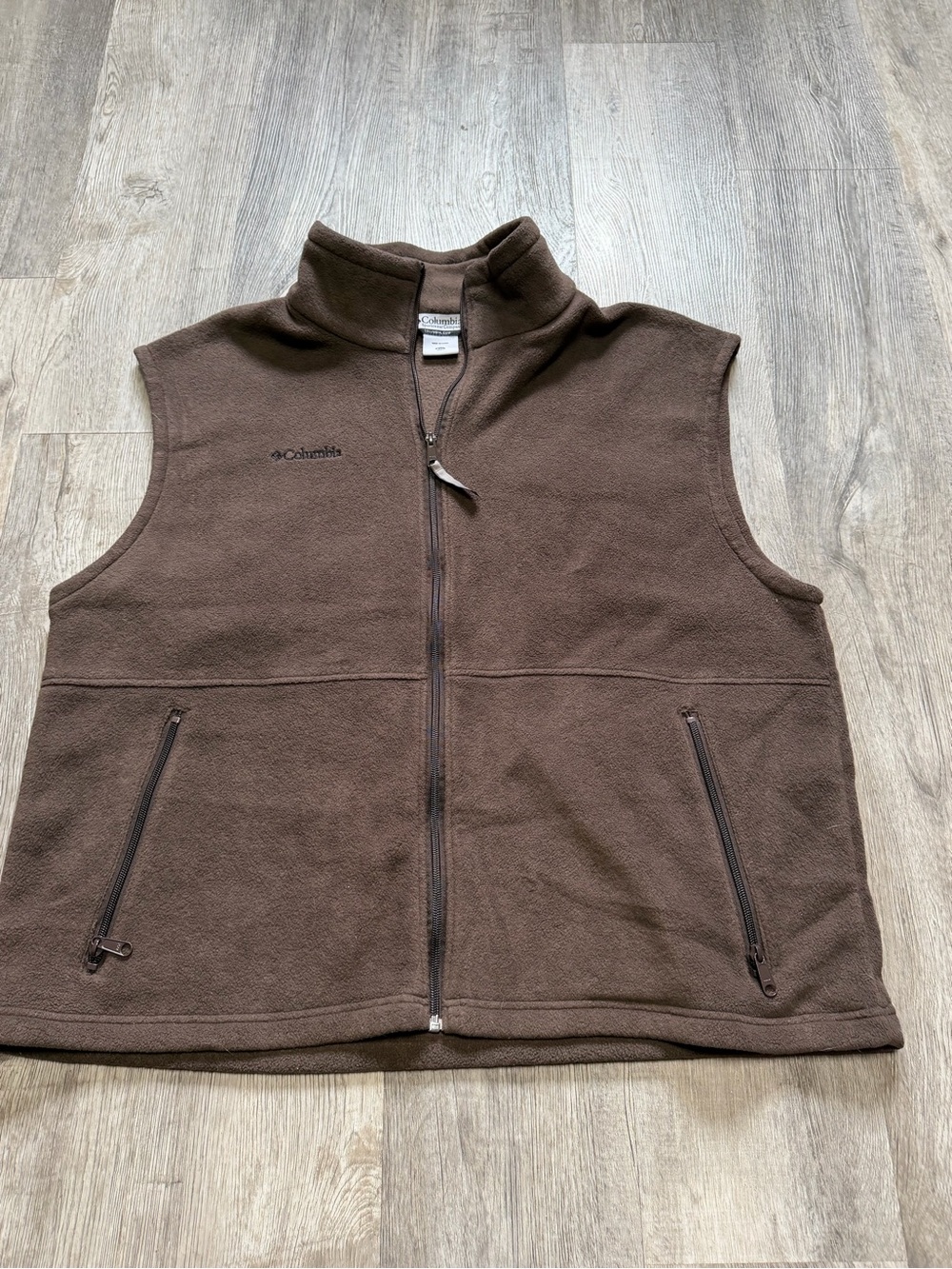 Columbia Brown Full-Zip Fleece Vest - Men's Sleeveless Layer